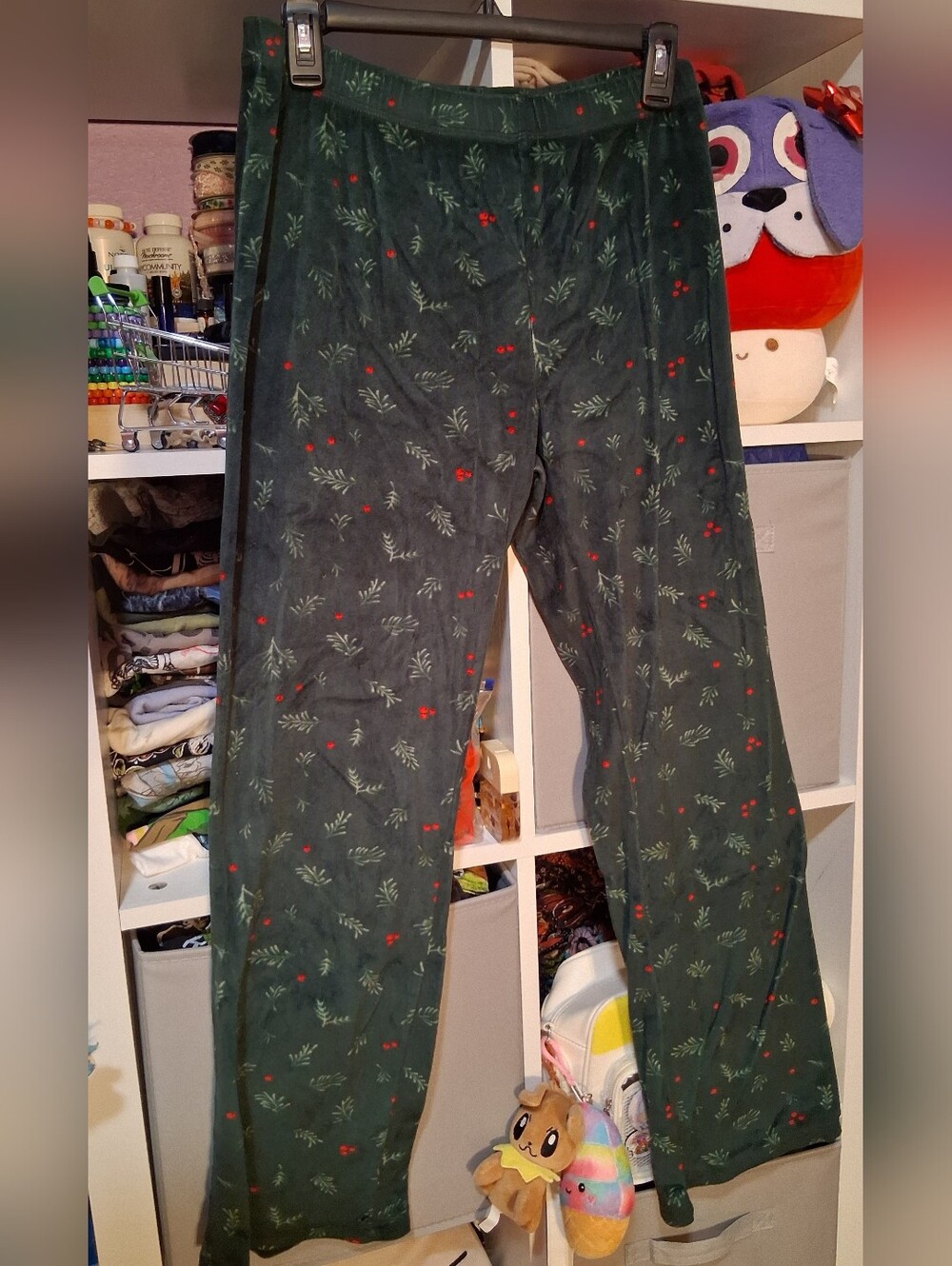 Gilligan & O'Malley Forest Green Holiday Botanical Wide-Leg Lounge Pants